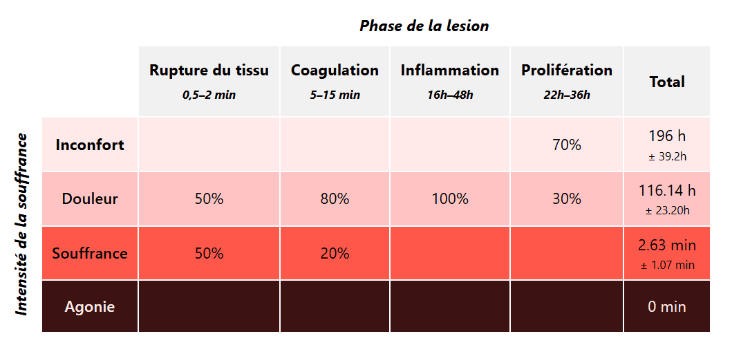 Pain-track of a skin lesion
